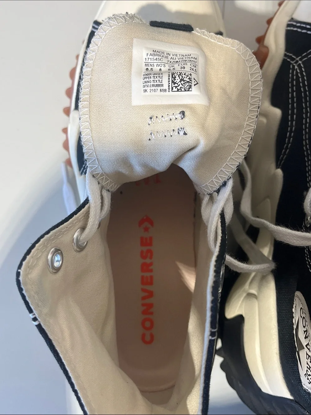 Converse Run Star Motion Black and White High-Top Sneakers - Picture 8 of 14